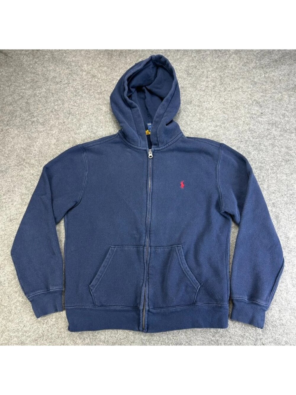 Polo Ralph Lauren Full-Zip Hoodie Kids L (14-16) Blue Red Embroidered Pony Logo
